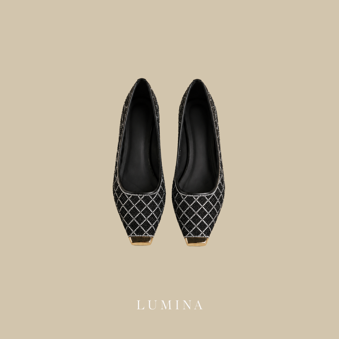Grid Glitter Pumps