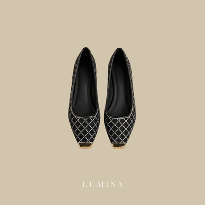 Grid Glitter Pumps