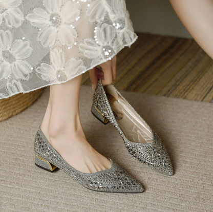 Glitter Mesh Pumps