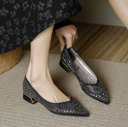 Glitter Mesh Pumps