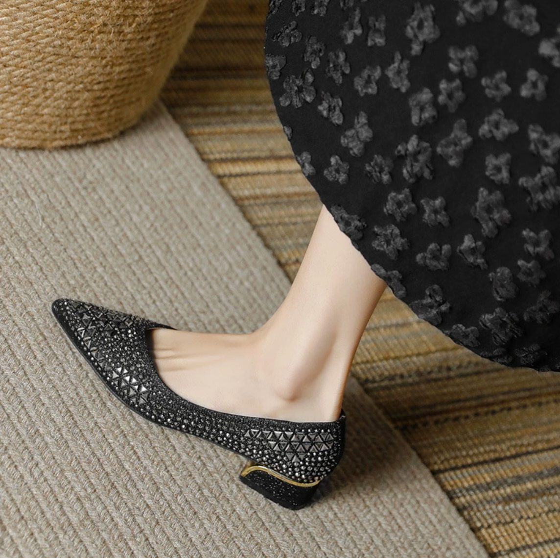 Glitter Mesh Pumps