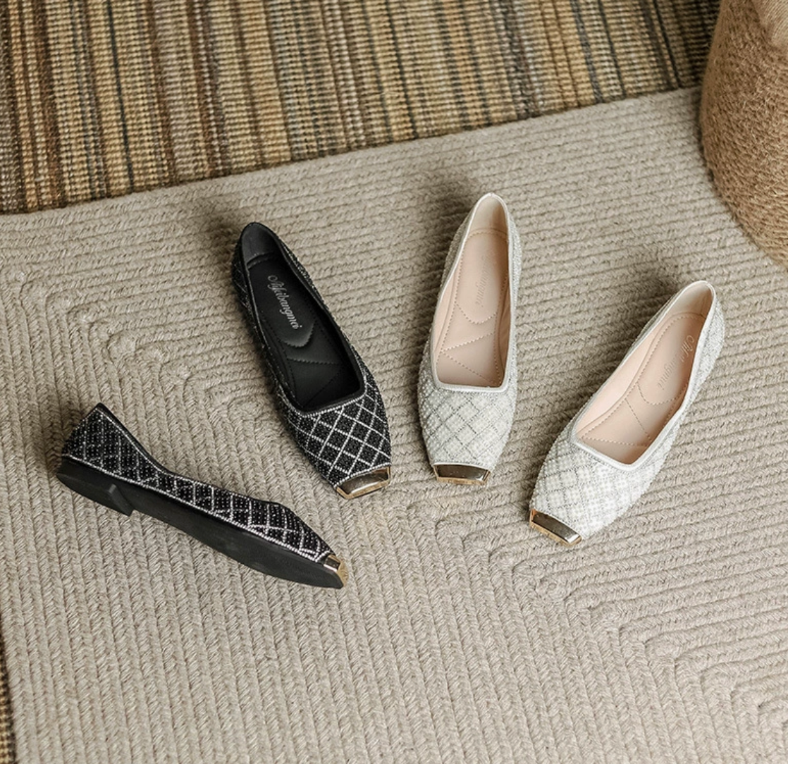 Grid Glitter Pumps