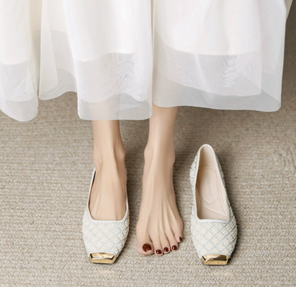 Grid Glitter Pumps