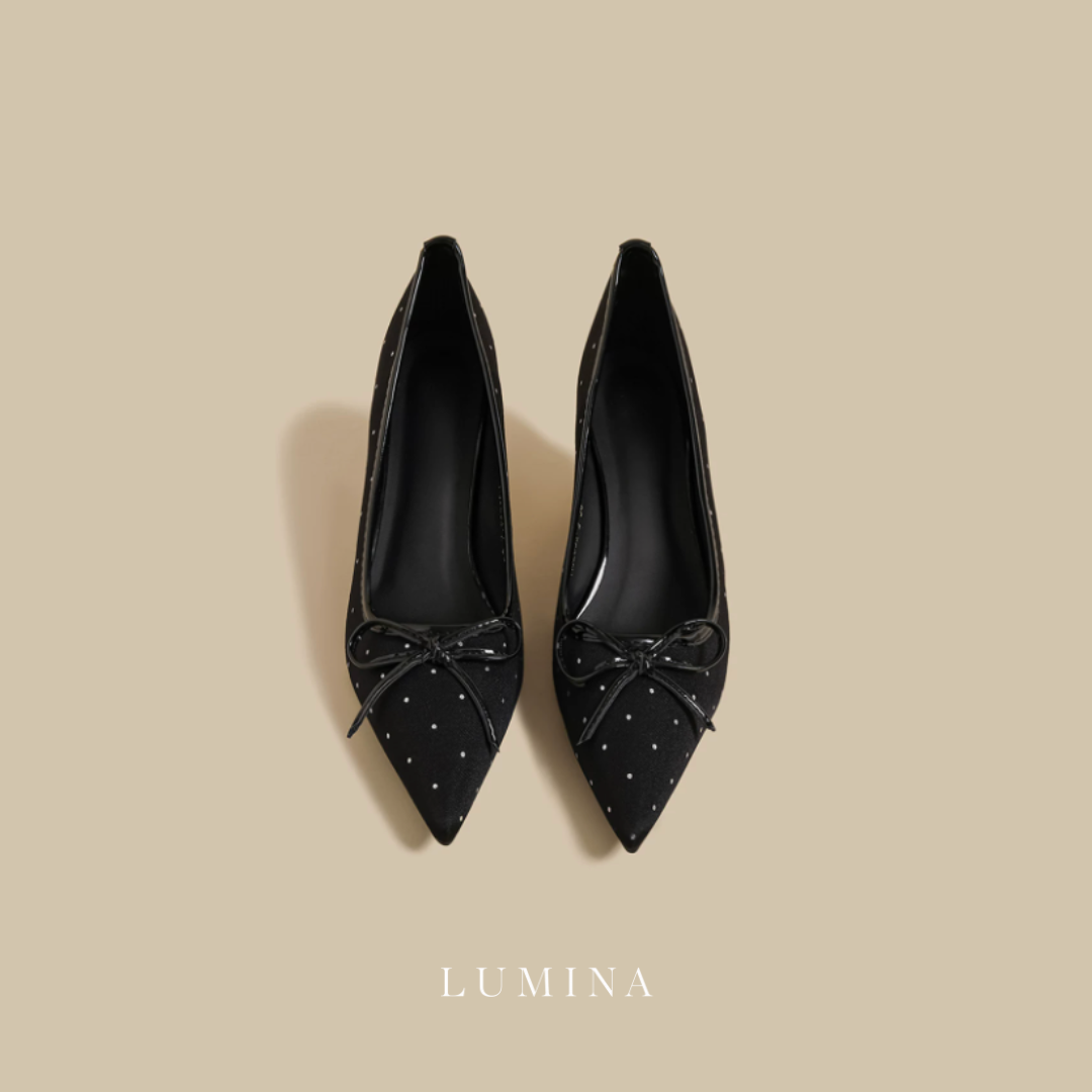 Polka Dot Ribbon Pumps