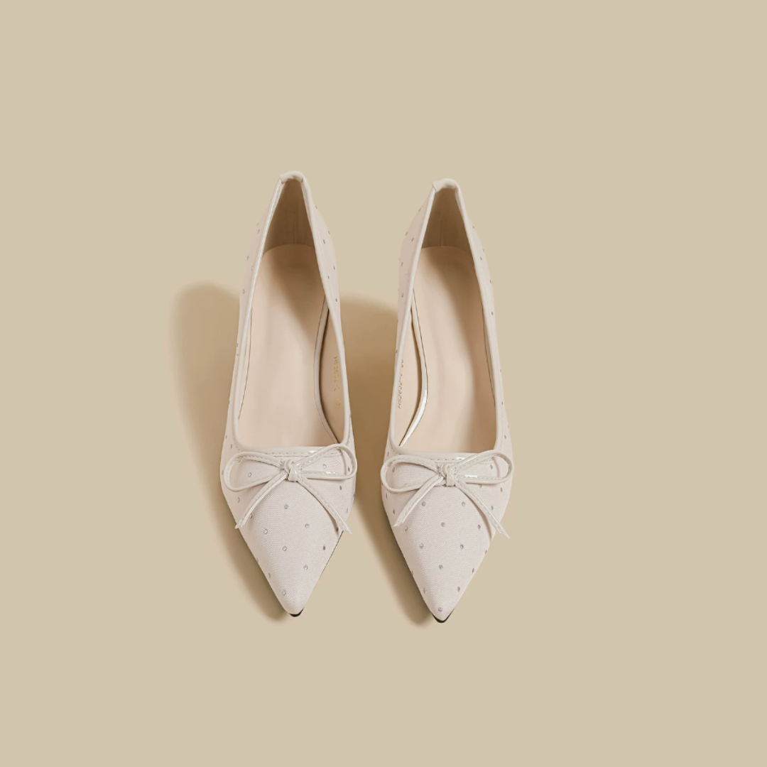Polka Dot Ribbon Pumps